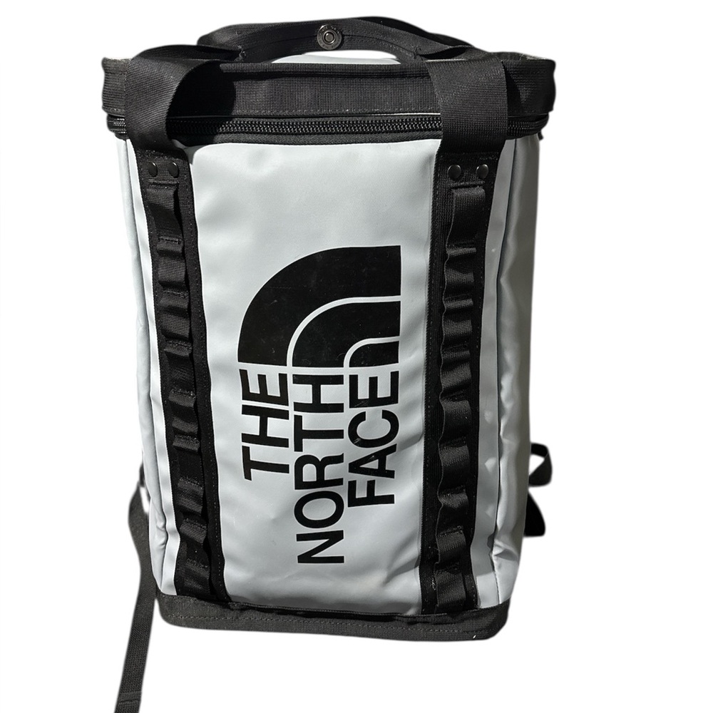 The North Face Explore Fusebox Backpack Gray Black Euc